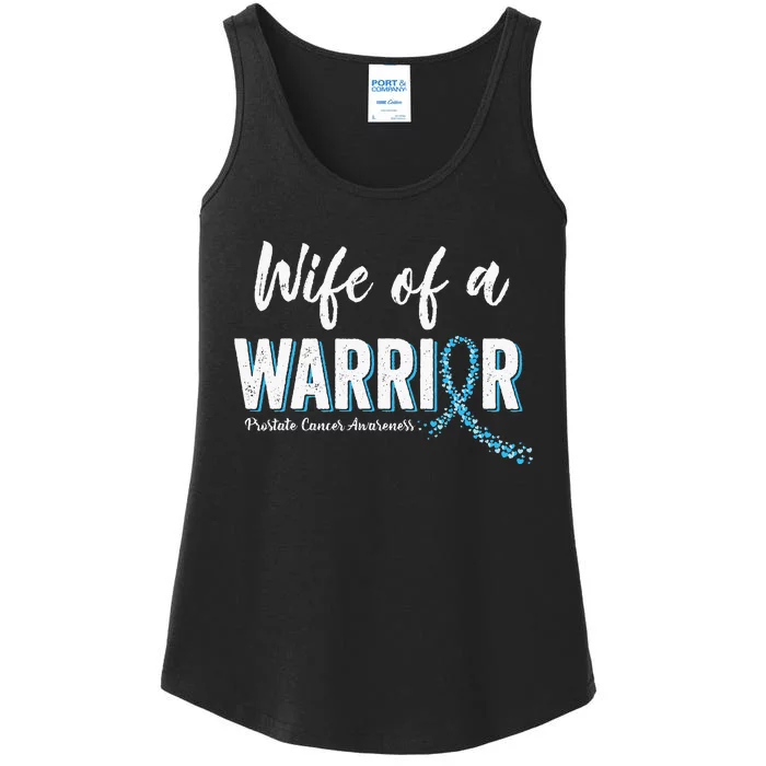 Prostate Cancer Awareness Wife Of Warrior Blue Ribbon Month Ladies Essential Tank