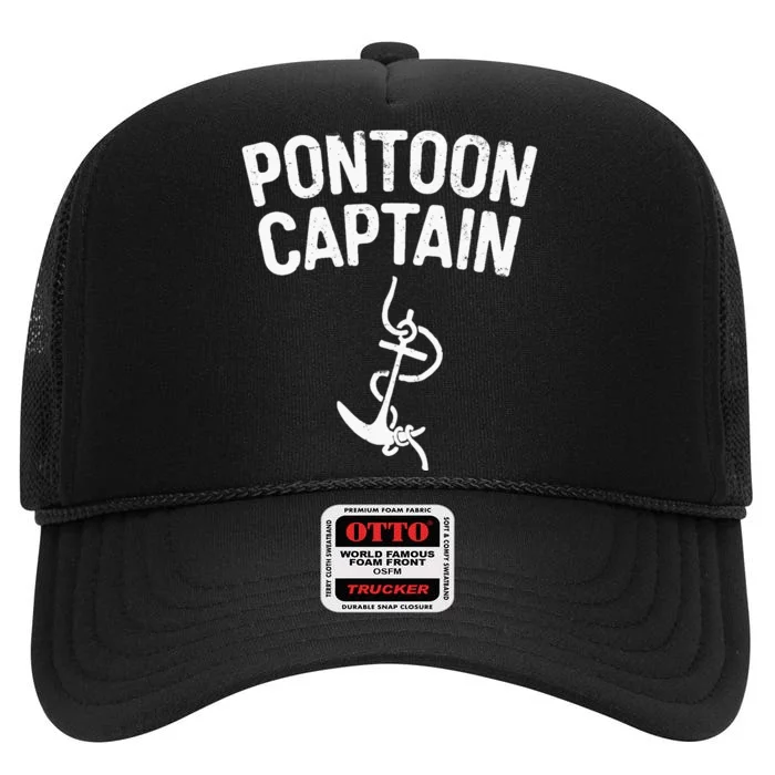 Pontoon Captain Anchor Captain Skipper High Crown Mesh Trucker Hat