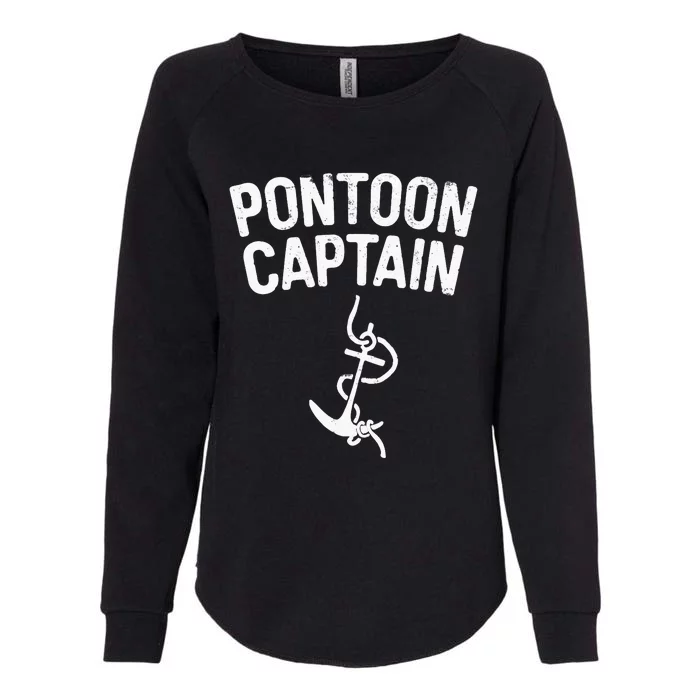 Pontoon Captain Anchor Captain Skipper Womens California Wash Sweatshirt