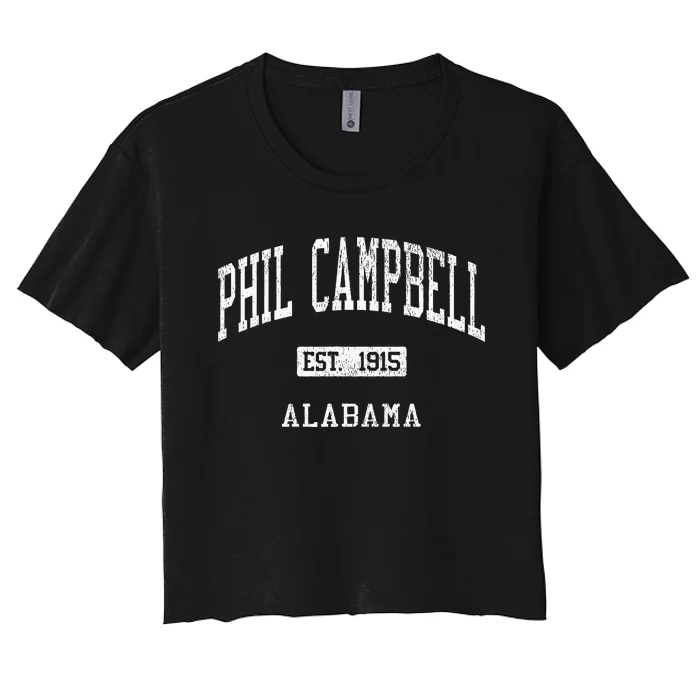 Phil Campbell Alabama Al Js04 Vintage Athletic Sports Women's Crop Top Tee