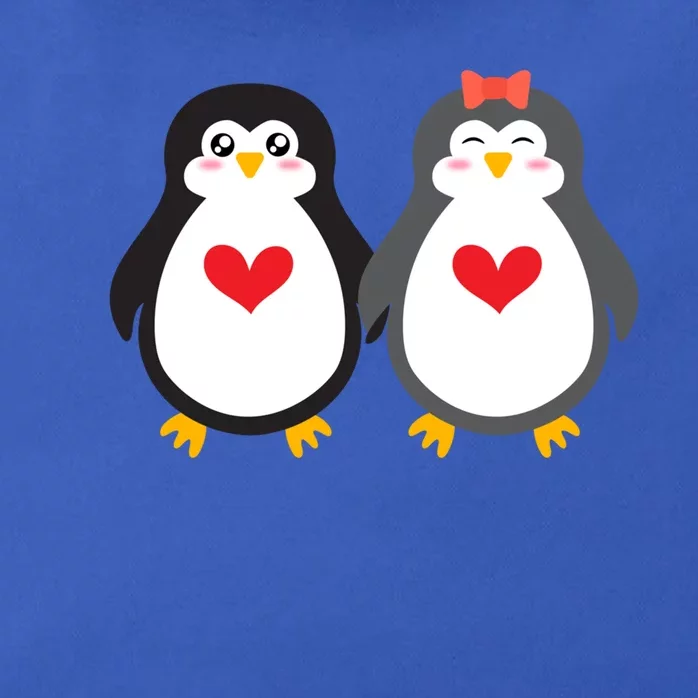 Penguin Couple Animal Valentine's Day Heart Gift Zip Tote Bag