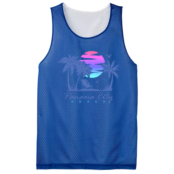 Panama City Beach Florida Vacation Trip Retro Vintage Sunset Gift Mesh Reversible Basketball Jersey Tank