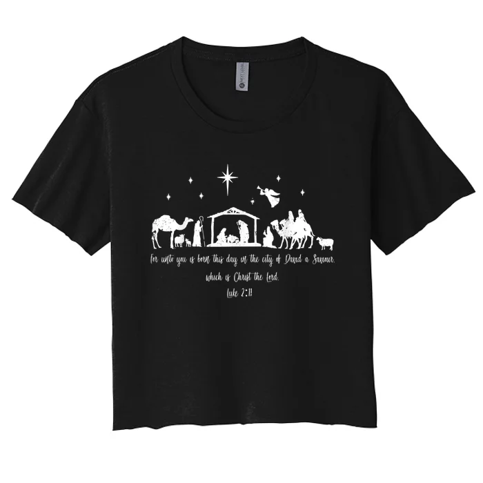 Ph Christian Bible Costume Christmas Nativity Luke Women's Crop Top Tee