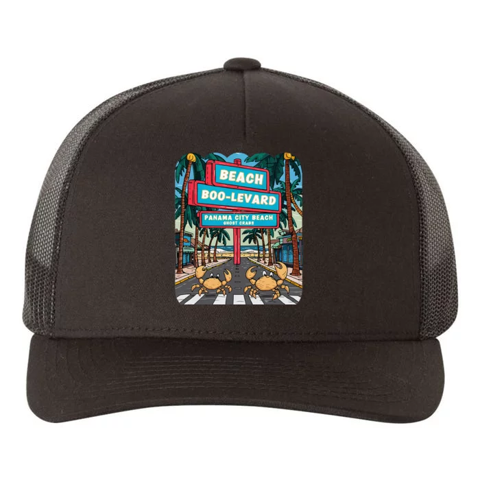 Panama City Beach Fl Vacations Beach Palm Trees Ghost Crabs Yupoong Adult 5-Panel Trucker Hat