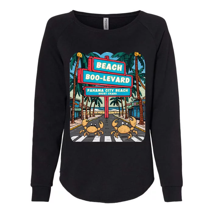 Panama City Beach Fl Vacations Beach Palm Trees Ghost Crabs Womens California Wash Sweatshirt