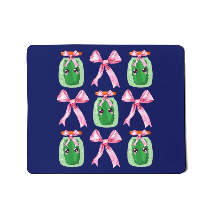 Pink Coquette Bow Cute Pickle Lover Pickles Aesthetic Mousepad