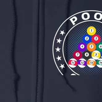 Pool Champ Billiards Pool Player Fun Full Zip Hoodie