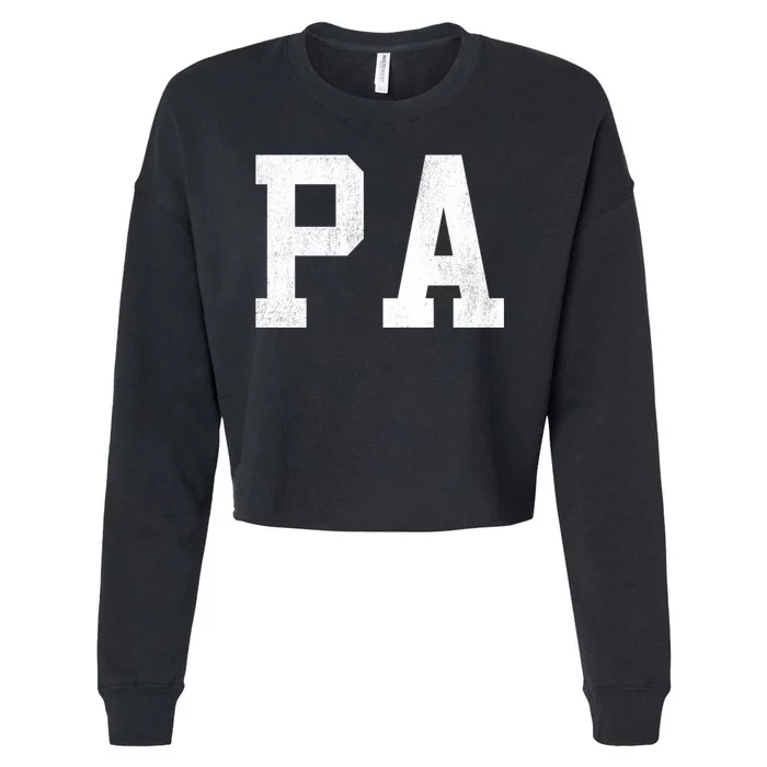 Pa Classic Bold Font FatherS Day Pa Cropped Pullover Crew