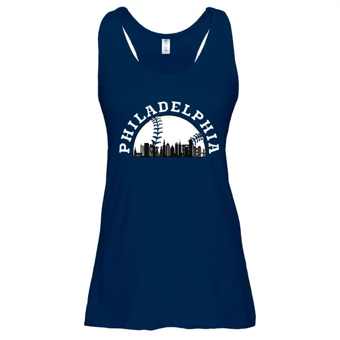 Philly Cityscape Baseball Philadelphia Skyline Vintage Ladies Essential Flowy Tank