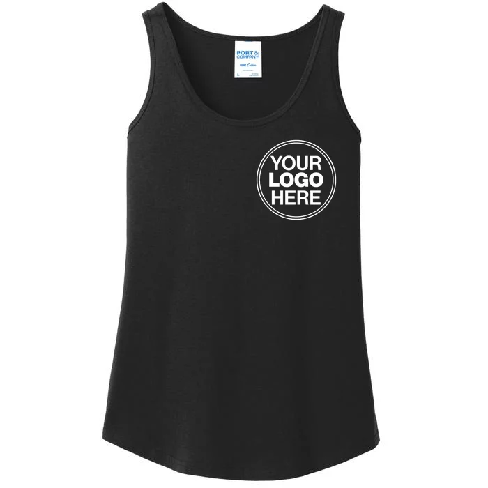 Personalized Company Business Logo Pocket Outfit Sports Team Ladies Essential Tank