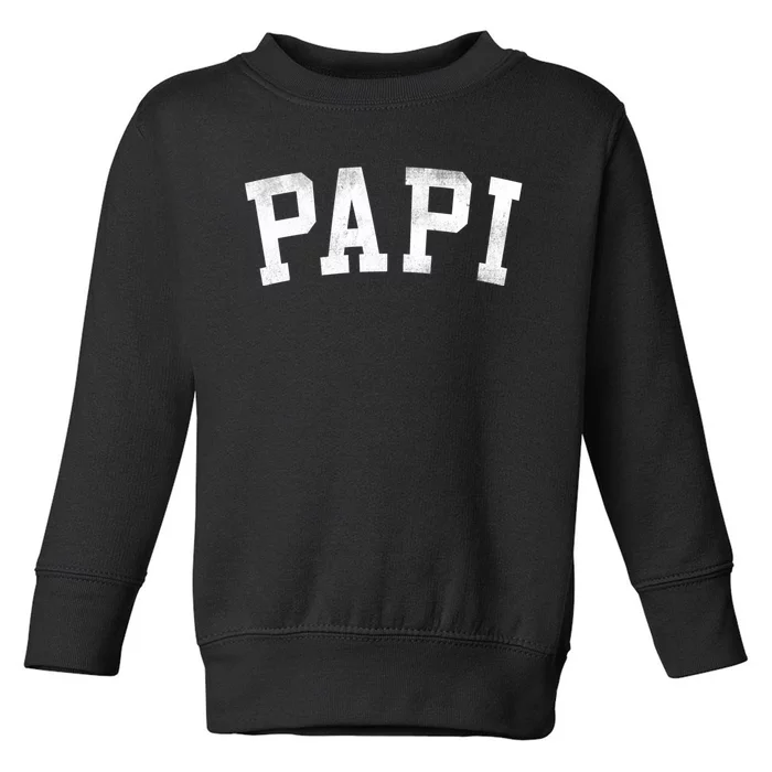 Papi Classic Bold Font FatherS Day Papi Toddler Sweatshirt