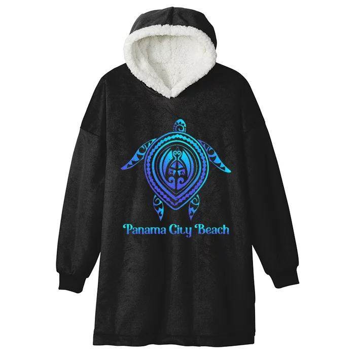 Panama City Beach Florida Souvenirs Tropical Blue Sea Turtle Hooded Wearable Blanket