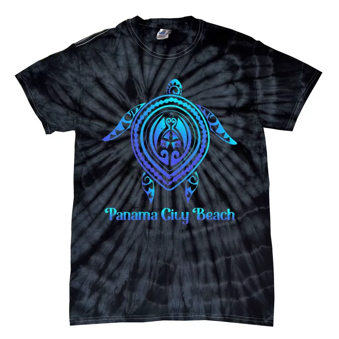 Panama City Beach Florida Souvenirs Tropical Blue Sea Turtle Tie-Dye T-Shirt