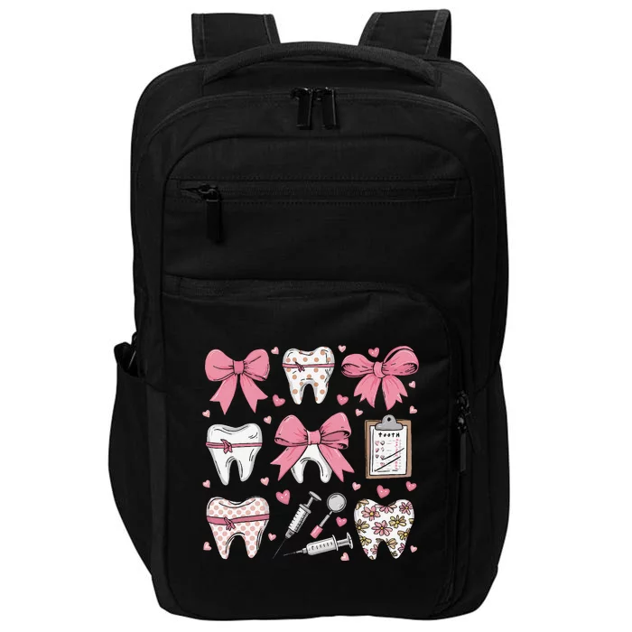 P.Ink Coquette Bow Cute Teeth Dentist Squad Dental Assistant Gift Impact Tech Backpack