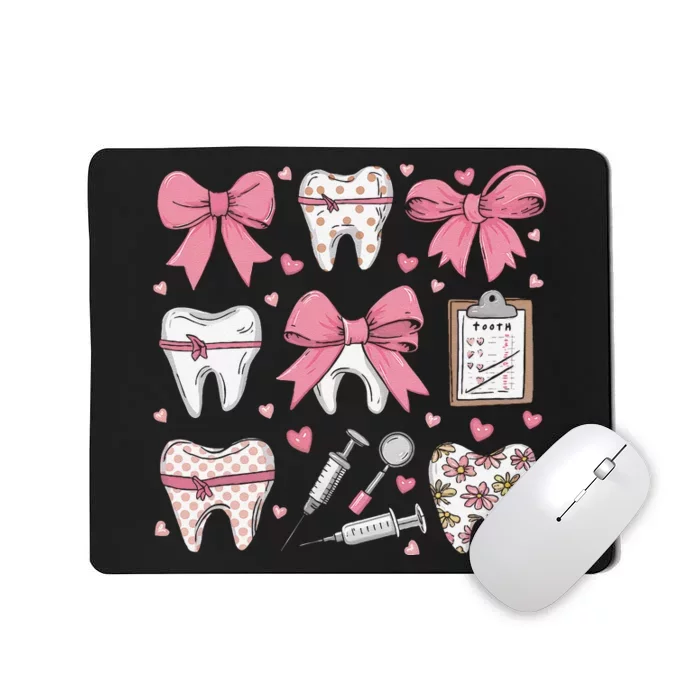 P.Ink Coquette Bow Cute Teeth Dentist Squad Dental Assistant Gift Mousepad