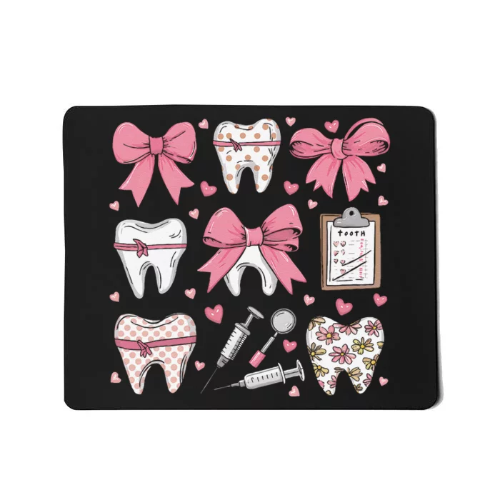 P.Ink Coquette Bow Cute Teeth Dentist Squad Dental Assistant Gift Mousepad