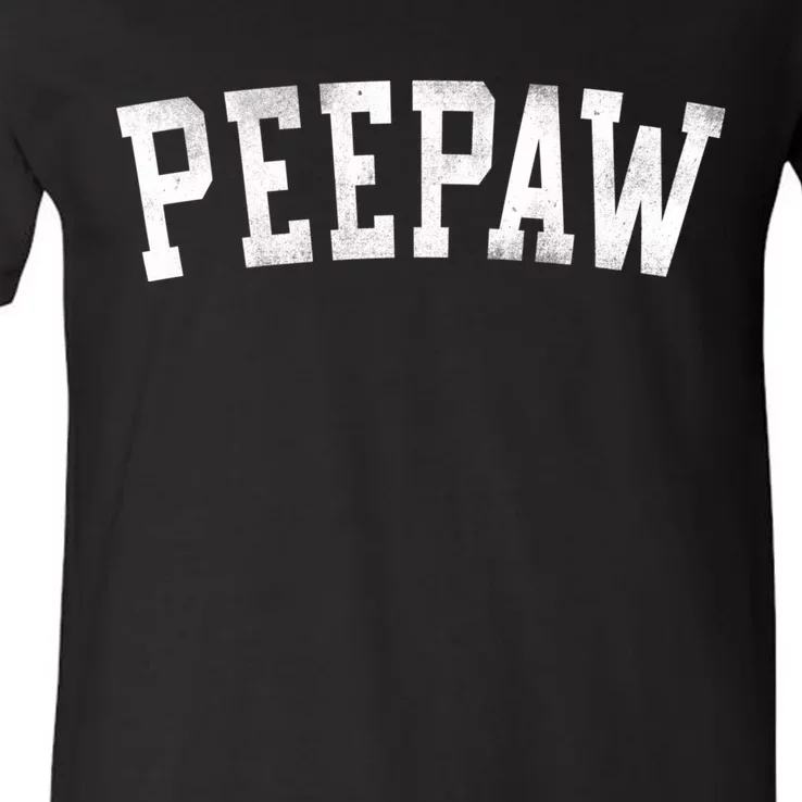 Peepaw Classic Bold Font FatherS Day Peepaw V-Neck T-Shirt