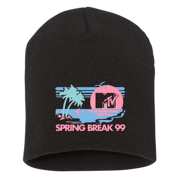 Pastel Colors Beach Spring Break Short Acrylic Beanie