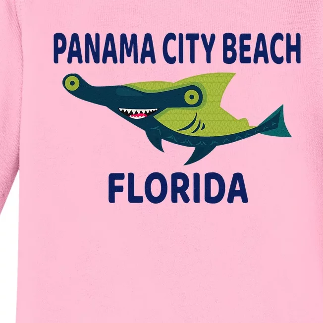 Panama City Beach Florida Shark Themed Baby Long Sleeve Bodysuit