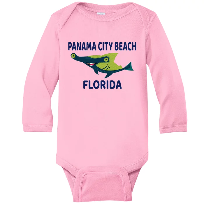 Panama City Beach Florida Shark Themed Baby Long Sleeve Bodysuit