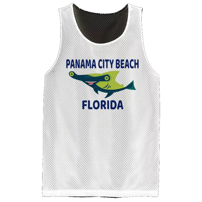 Panama City Beach Florida Shark Themed Mesh Reversible Basketball Jersey Tank