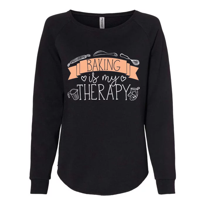 Pastry Chef Baker Baking Is My Therapy Gift Womens California Wash Sweatshirt