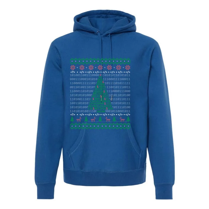 Programmer Coder Bit Christmas Tree Ugly Christmas Sweater Gift Premium Hoodie