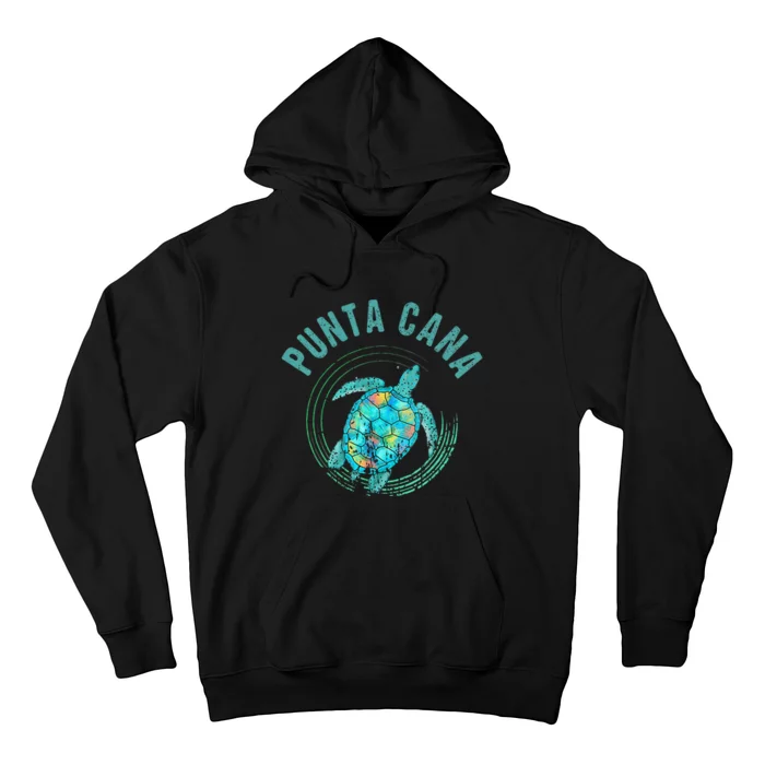 Punta Cana Beach Sea Turtle Illustration Gift Hoodie