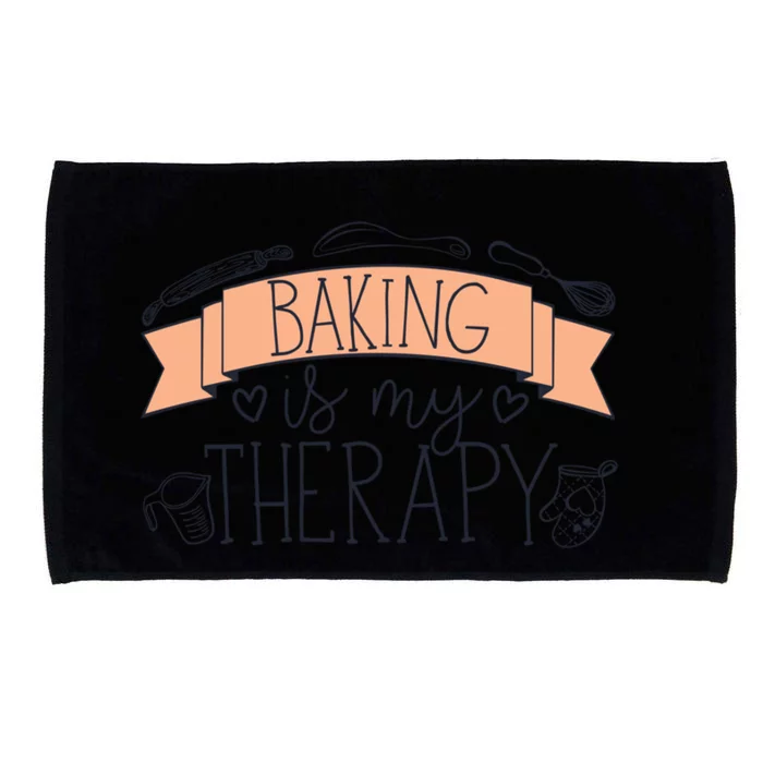 Pastry Chef Baker Baking Is My Therapy Funny Gift Microfiber Hand Towel