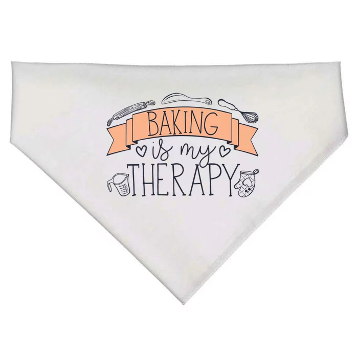 Pastry Chef Baker Baking Is My Therapy Funny Gift USA-Made Doggie Bandana