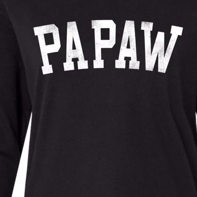 Papaw Classic Bold Font FatherS Day Papaw Womens Cotton Relaxed Long Sleeve T-Shirt