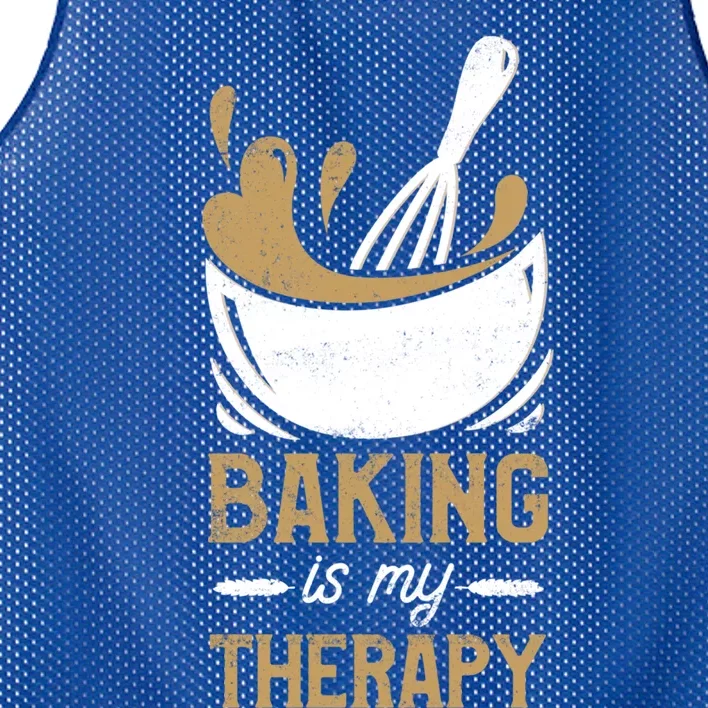 Pastry Chef Baker Baking Is My Therapy Gift Mesh Reversible Basketball Jersey Tank