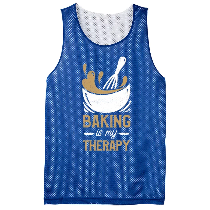 Pastry Chef Baker Baking Is My Therapy Gift Mesh Reversible Basketball Jersey Tank