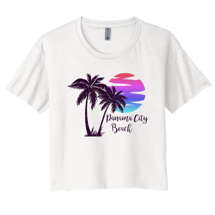 PANAMA CITY BEACH Florida Spring Break Vacation Honeymoon Premium Women's Crop Top Tee