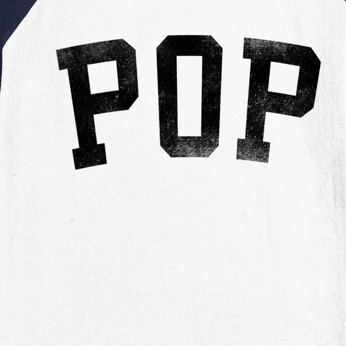 Pop Classic Bold Font FatherS Day Pop Baseball Sleeve Shirt