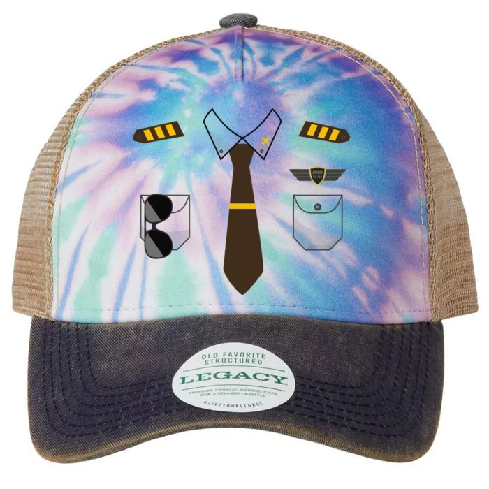 Pilot Costume Birthday Airplane Pilot Halloween Legacy Tie Dye Trucker Hat