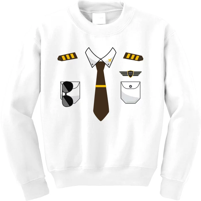 Pilot Costume Birthday Airplane Pilot Halloween Kids Sweatshirt