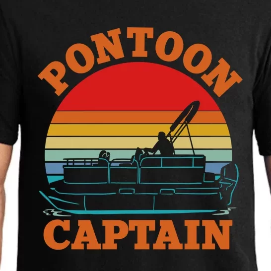 Pontoon Captain Boat Boating Gift Pajama Set