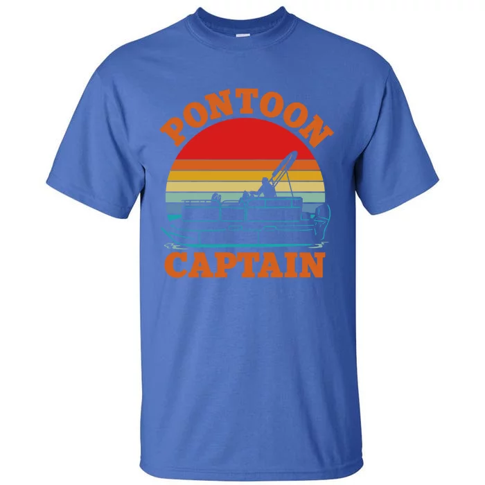 Pontoon Captain Boat Boating Gift Tall T-Shirt