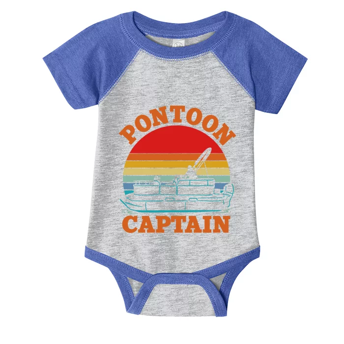 Pontoon Captain Boat Boating Gift Infant Baby Jersey Bodysuit