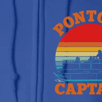 Pontoon Captain Boat Boating Gift Full Zip Hoodie