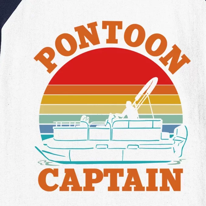 Pontoon Captain Boat Boating Gift Baseball Sleeve Shirt