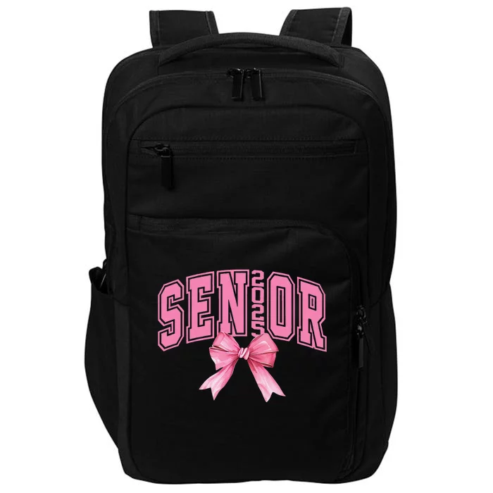 Pinkk Coquette Bow Senior 2025 Class Of 2025 Grad For Girl Gift Impact Tech Backpack