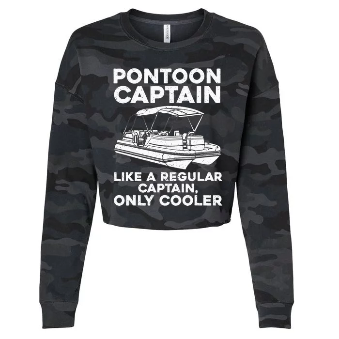 Pontoon Captain Boat Owner Cropped Pullover Crew