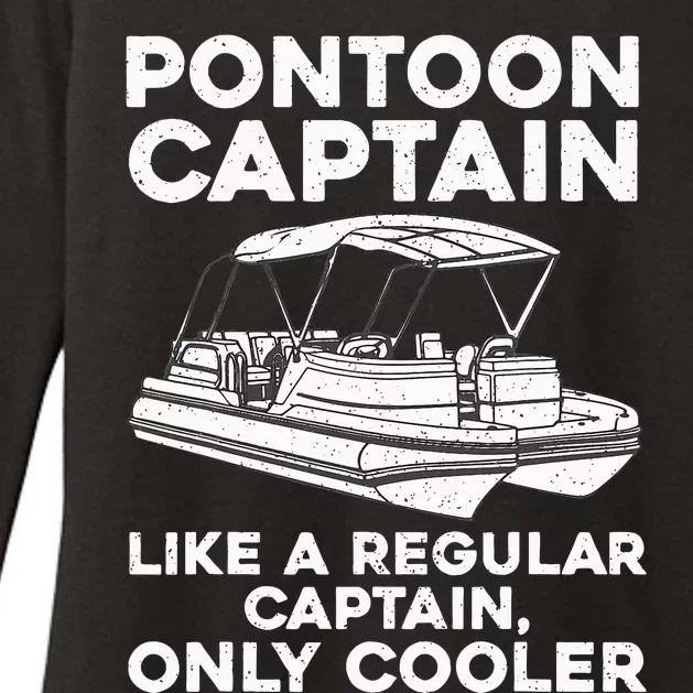 Pontoon Captain Boat Owner Womens CVC Long Sleeve Shirt