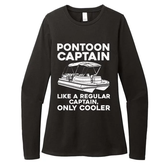 Pontoon Captain Boat Owner Womens CVC Long Sleeve Shirt