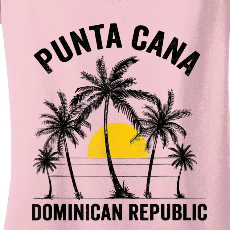 Punta Cana Beach Souvenir RD Dominican Republic 2022 Women's V-Neck T-Shirt