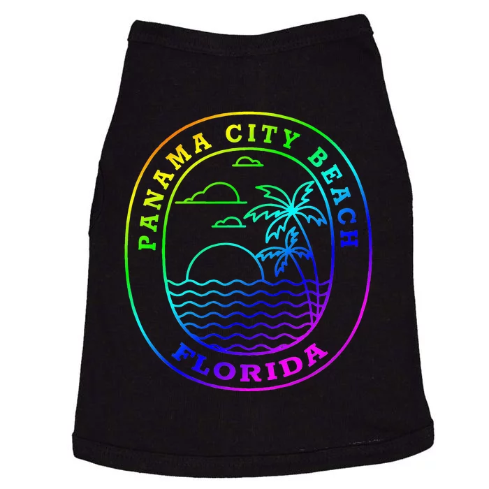 Panama City Beach Rainbow Palm Tree Beach Vacation Doggie Tank