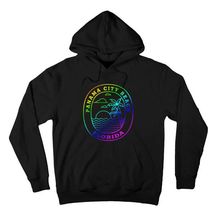 Panama City Beach Rainbow Palm Tree Beach Vacation Tall Hoodie