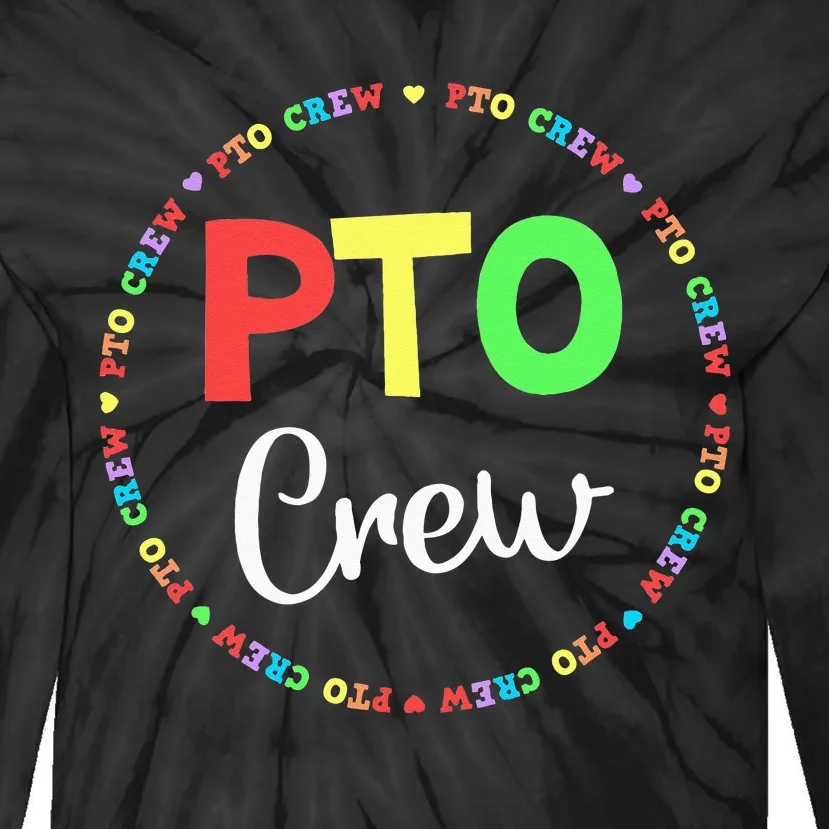 PTO Crew Back to School Matching Group Tee Parent Teacher Tie-Dye Long Sleeve Shirt